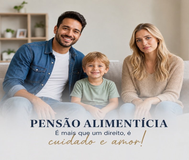 Família reunida no sofá representando o cuidado envolvido na pensão alimentícia